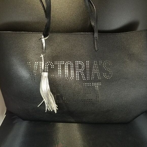 BRAND NEW BLACK VICTORIA SECRET TOTE BAG - Picture 2 of 16